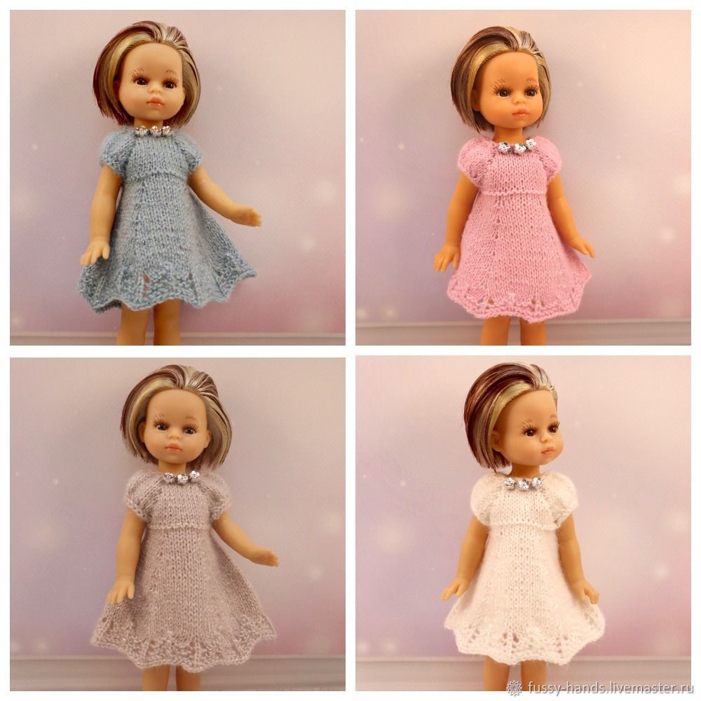Платье вязаные на куклу мини паолу в интернет-магазине Ярмарка Мастеров ...