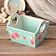 Basket box wooden 'Shabby roses' decoupage roses. Storage Box. nostalgie decor. Online shopping on My Livemaster.  Фото №2