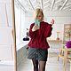 Order Women's knitted raglan sweater with braids of the color of young wine oversize. Kardigan sviter - женский вязаный свитер кардиган оверсайз. Livemaster. . Jumpers Фото №3
