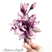 Украшения handmade. Livemaster - original item Brooch made of magnolia silk 