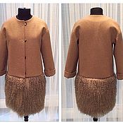 Одежда handmade. Livemaster - original item Winter coat insulation with llama fur at the bottom 