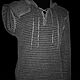Knitted from linen-Jumper Chain Mail-Mesh with hood. Mens jumpers. Exclusive linen jersey from Elena. My Livemaster. Фото №6