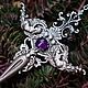 Silver plated Pendant "Anjelina" Purple Amethyst, Necklace, Pendants, Yalta,  Фото №1