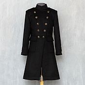 Одежда handmade. Livemaster - original item Demi-season double-breasted coat, fitted, wool. Handmade.