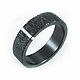 Titanium ring black with white gold insert. Rings. asgdesign. Online shopping on My Livemaster.  Фото №2