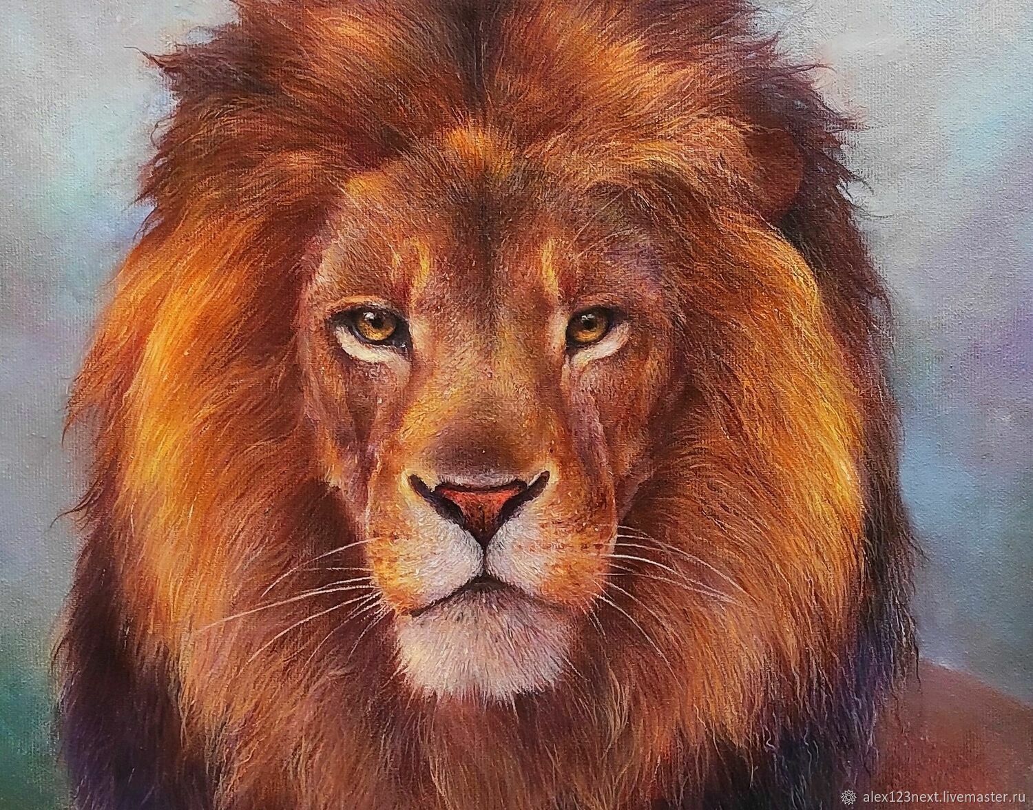 Картина маслом "Лев" купить в интернет-магазине Ярмарка Мастеров по ...