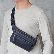 Сумки и аксессуары handmade. Livemaster - original item Men`s leather waist bag 