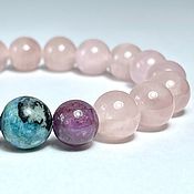 Tanzanite and Hilerite, Bracelet beads 8 mm