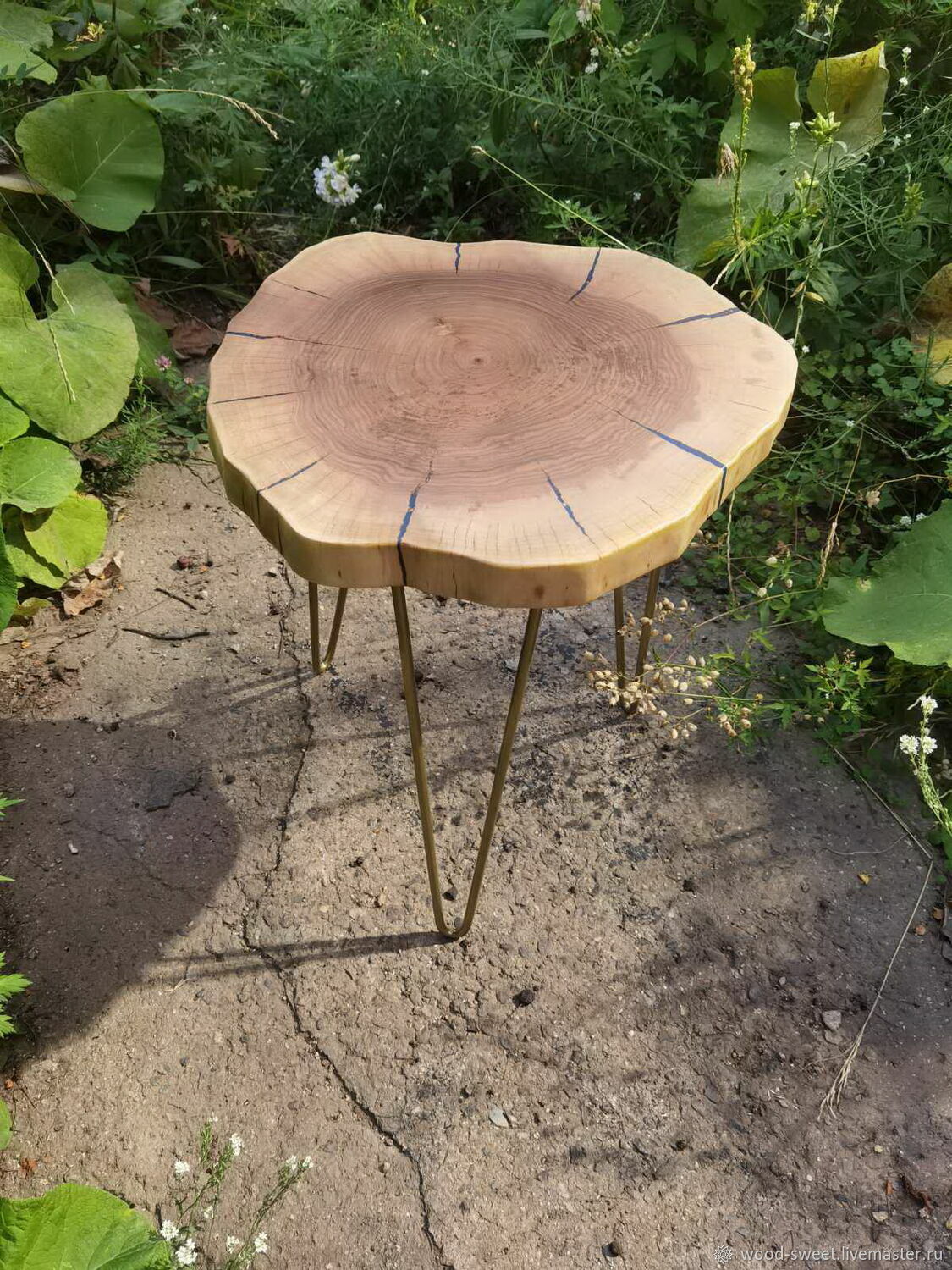 Стол из массива дерева золото – купить онлайн на Ярмарке Мастеров ...