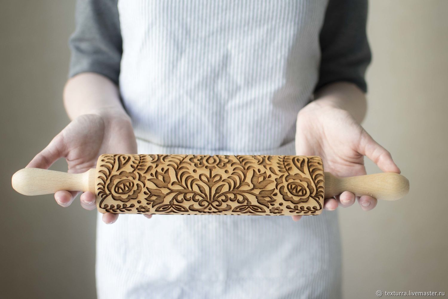 ORNAMENT Embossing rolling pin, laser engraved rolling pin/ Texturra