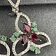 Заказать Серьги с изумрудами 0,96 ct и яркими гранатами 6 ct. AMG. Ярмарка Мастеров. . Серьги классические Фото №3