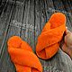 Slippers from Australian Mouton 'Chanel' (Orange). Slippers. kupimeh. My Livemaster. Фото №4