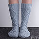 Knitted socks with arans, merino/alpaca. Socks. Knitwear shop Fairy Tale by Irina. My Livemaster. Фото №4