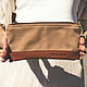 Cosmetic bag mini leather and canvas. Beauticians. G.L.A.D.. My Livemaster. Фото №4
