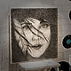 "Девушка с пером" в стиле стринг арт. Стринг-арт. String Art. Интернет-магазин Ярмарка Мастеров.  Фото №2
