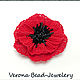Hair clip red poppy. Hairpins. v-bead-jewelery. Online shopping on My Livemaster.  Фото №2