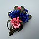Brooch CORNFLOWER genuine leather. Brooches. Aunt's shop BIJU.... Online shopping on My Livemaster.  Фото №2