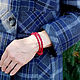 Leather bracelet 'Mexico Carnation' Burgundy. Braided bracelet. schwanzchen. Online shopping on My Livemaster.  Фото №2