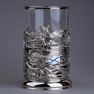 Сувениры и подарки ручной работы. Ярмарка Мастеров - ручная работа НИКЕЛЬ: подстаканник Морфлот. Handmade.