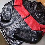 Мужская одежда handmade. Livemaster - original item Men`s hooded jacket made of crocodile leather, insulated.. Handmade.