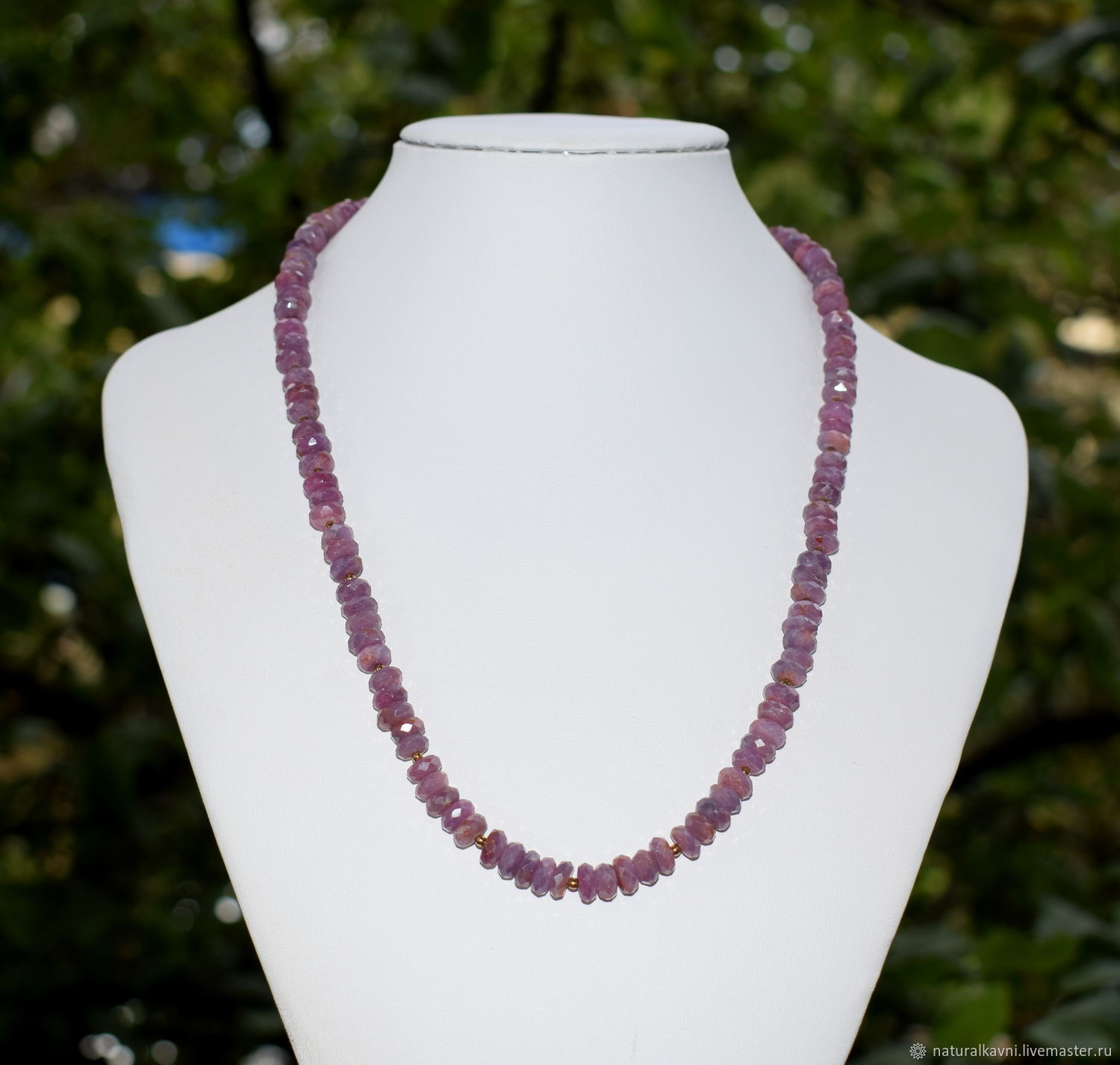 Бусы натуральный камень рубин с огранкой – купить на Ярмарке Мастеров ...