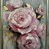 Картина цветы "Букет роз" 25*35