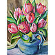 Painting tulip flowers 