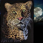 Материалы для творчества handmade. Livemaster - original item On the night... (cheetah). Design for machine embroidery. Handmade.