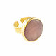 Золотое кольцо с розовым кварцем, розовое кольцо подарок. Кольца. Irina Moro (Ирина Моро украшения). Ярмарка Мастеров.  Фото №5