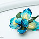 Miniature iris leather brooch. Decoration leather. Brooches. lanssveta. Online shopping on My Livemaster.  Фото №2