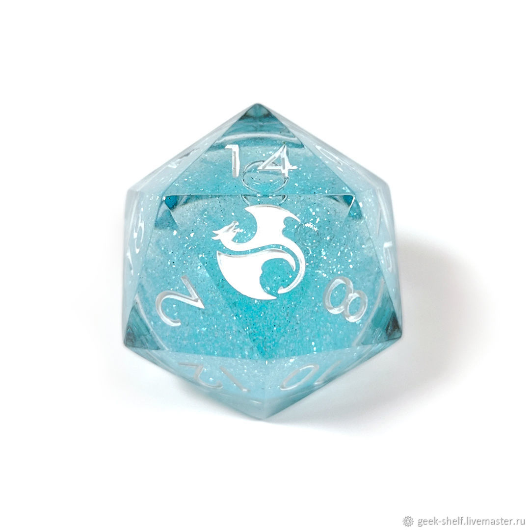 Большой дайс D20 для DnD с жидким центром Ледяной шар в интернет ...