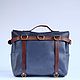 Order Men's leather briefcase, Le BLUE MacBook bag blue. odalgoods (odalgoods). Livemaster. . Men\'s bag Фото №3