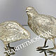 Винтаж: Куропатка птица пара охота бронза латунь серебрение Англия 4