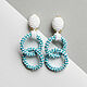 Earrings Rings: Turquoise. cruise collection. bead earrings, Congo earrings, Omsk,  Фото №1