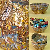 Посуда handmade. Livemaster - original item Plates: Nerikomi Yellow Jasper. Handmade.