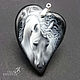 Custom-made WHITE HORSE pendants-jewelry painting on stone, Pendant, Moscow,  Фото №1