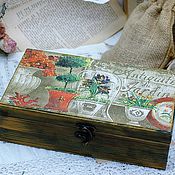 Для дома и интерьера handmade. Livemaster - original item Casket antique garden decoupage solid wood. Handmade.