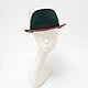 Tyrolean hat with feathers. Color dark green/nesquik. Hats1. Exclusive HATS. LANA ANISIMOVA.. Online shopping on My Livemaster.  Фото №2