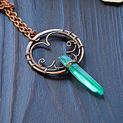 Украшения handmade. Livemaster - original item Pendant with rock crystal Pendant with quartz Green stone. Handmade.