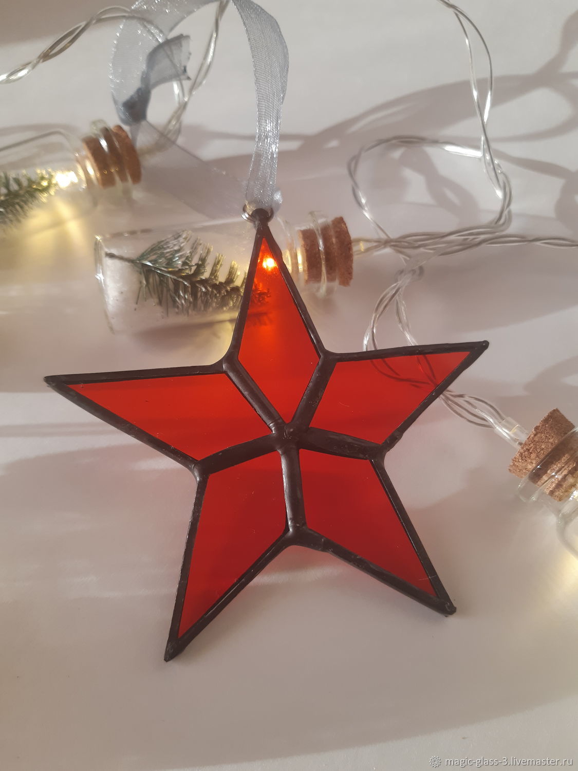 Елочная игрушка из витражного стекла "Звезда" в интернет-магазине на ...