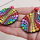 Order Earrings classic: Earrings with painted dots ' Spectrum'. Trees may - creative workshop. Livemaster. . Earrings Фото №3