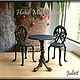 Кукольная мебель (стол, стулья, скамья) из полимерной глины, Мебель для кукол, Уфа,  Фото №1