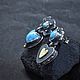 Серьги-сердечки с бирюзой. Серьги классические. ЖуЖа_jewelry. Ярмарка Мастеров.  Фото №6