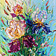 Oil painting with irises. Large and bright irises flowers. Blue irises. Pictures. Zabaikalie. My Livemaster. Фото №5