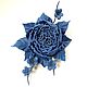 Dance Of The Roses. blue. brooch made of genuine leather. Brooches. ms. Decorator. My Livemaster. Фото №5