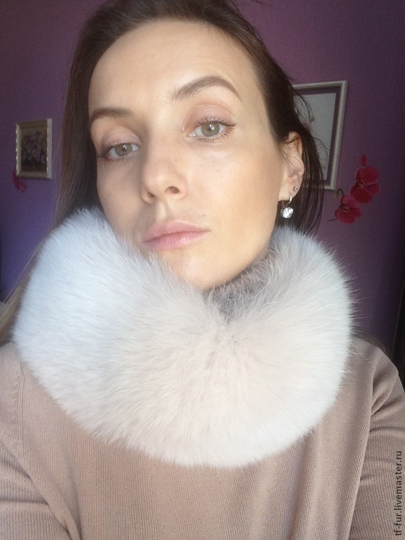 Горжетка воротник из натурального меха песца – купить в интернет ...