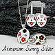 Ring, earrings and pendant Flowers made of 925 silver with enamel BS0070, Jewelry Sets, Yerevan,  Фото №1