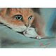 Пастель "Мамина радость" кошка с котенком, Картины, Белореченск,  Фото №1