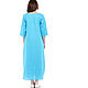 Turquoise linen dress in boho style. Dresses. etnoart. My Livemaster. Фото №6