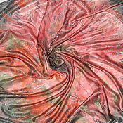 "Бабочки в тропическом лесу" шелковый платок с рисунком батик